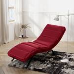 Ligfauteuil Kasson fluweel - Velours Onoli: Bordeaux - Zwart