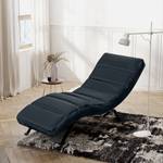 Ligfauteuil Kasson fluweel - Velours Onoli: Donkerblauw - Zwart