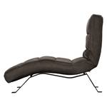 Chaise longue Kasson Vera pelle - Vera pelle Nelja: grigio scuro - Nero