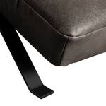 Chaise relax Kasson Cuir véritable - Cuir Nelja: Gris foncé - Noir