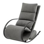 Relaxfauteuil Calcha microvezel - Microvezel Gea: Grijs - Met hocker