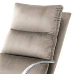 Fauteuil de relaxation Calcha Velours - Velours Fibi: Gris clair - Avec repose-pieds