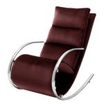 Fauteuil de relaxation Calcha Velours - Velours Fibi: Bordeaux - Avec repose-pieds