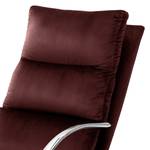 Fauteuil de relaxation Calcha Velours - Velours Fibi: Bordeaux - Avec repose-pieds