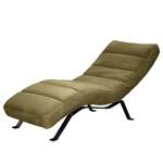 Chaise relax Kasson Cuir véritable - Cuir Nelja: Vert olive - Noir