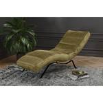 Chaise relax Kasson Cuir véritable - Cuir Nelja: Vert olive - Noir