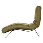 Chaise relax Kasson Cuir véritable - Cuir Nelja: Vert olive - Noir