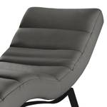 Chaise relax Kasson Cuir véritable - Cuir Mabel: Gris foncé - Noir