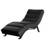 Chaise longue Kasson Vera pelle - Vera pelle Mabel: nero - Nero