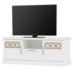 Tv-meubel Azurita witte pijnboomhouten look/goudkleurig