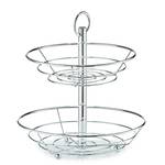 Obst-Etagere Zicavo Metall - silber - Ø 26 x 29