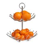 Obst-Etagere Adorata Metall - silber - Ø 28,5 x 36