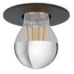 Plafondlamp Saluzzo I staal - 1 lichtbron - Zwart