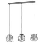 Hanglamp Floresta II rookglas/staal - 3 lichtbronnen