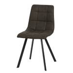 Gestoffeerde stoel Donnell microvezel/staal - zwart - Antraciet - Set van 4