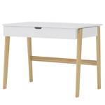 Schreibtisch Liam Weiß - Holzwerkstoff - Holz teilmassiv - 100 x 77 x 65 cm