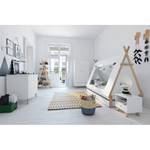 Hausbett Helge Weiß - Holzwerkstoff - 105 x 165 x 215 cm