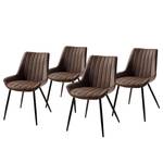 Chaises capitonnées Midge (lot de 2) Marron - Lot de 4