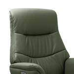 Fauteuil relax Austen Cuir véritable - Vert olive - Beige