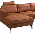 Ecksofa Hanks Antiklederlook - Microfaser Yaka: Cognac - Longchair davorstehend links