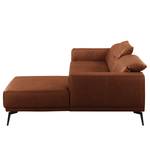 Ecksofa Kalies Echtleder - Echtleder Padme: Cognac - Longchair davorstehend rechts - Keine Funktion