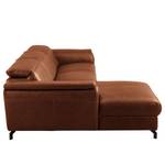 Ecksofa Lagor Echtleder - Echtleder Padme: Cognac - Longchair davorstehend links - Keine Funktion