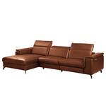 Ecksofa Lagor Echtleder - Echtleder Padme: Cognac - Longchair davorstehend links - Keine Funktion