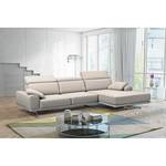 Ecksofa Muna Webstoff - Webstoff Arda: Taupe - Longchair davorstehend rechts