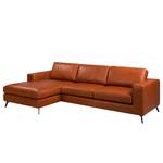 Ecksofa Neuss Echtleder - Echtleder Cerys: Cognac - Longchair davorstehend links