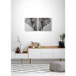 Bild Majestic Elephant Leinwand / MDF - Grau / Weiß