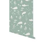 Papier peint Mint Ocean Intissé - Vert / Blanc