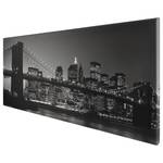 Bild Brooklyn Bridge Leinwand / MDF - Schwarz