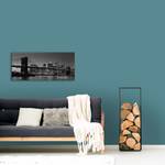 Bild Brooklyn Bridge Leinwand / MDF - Schwarz