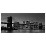 Bild Brooklyn Bridge Leinwand / MDF - Schwarz