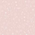 Papier peint Pink Wild Flowers Intissé - Rose / Blanc