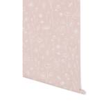 Papier peint Pink Wild Flowers Intissé - Rose / Blanc