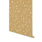 Behang Ochre Wild Flowers vlies - geel/wit