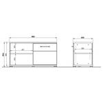 Panca da ingresso Fluur Grigio - Materiale a base lignea - 96 x 51 x 40 cm