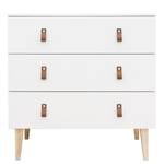 Buffet Indy II Blanc - En partie en bois massif - 90 x 90 x 50 cm