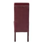 Gestoffeerde stoelen Nello I (set van 2) kunstleer/ massief rubberboomhout - donkerbruin - Schoorsteen rood - Set van 4