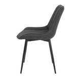 Chaises capitonnées Vinni (lot de 2) Gris foncé - Lot de 4