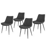 Gestoffeerde stoel Vinni (set van 2) Donkergrijs - 4-delige set