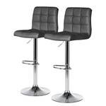 Tabouret de bar Fitzgerald Gris foncé / Chrome - Lot de 2