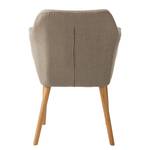 Sedia con braccioli Leedy I Tessuto Zea: beige - Set da 2