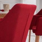 Sedia con braccioli Leedy I Tessuto Zea: rosso ciliegia - Set da 2