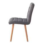 Chaise capitonnée Doskie I Tissu Zea: Gris foncé - Lot de 4