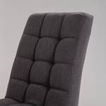 Gestoffeerde stoel Doskie I (2-delige set) - geweven stof/massief eikenhout - Geweven stof Zea: Donkergrijs - 4-delige set