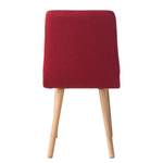 Chaise capitonnée Doskie I Tissu Zea: Rouge cerise - Lot de 4