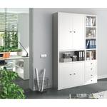 Armoire de bureau Emporio IV Panneau alvéolaire / Blanc verni - Blanc laqué