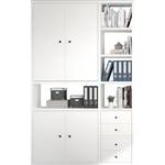 Armoire de bureau Emporio IV Panneau alvéolaire / Blanc verni - Blanc laqué